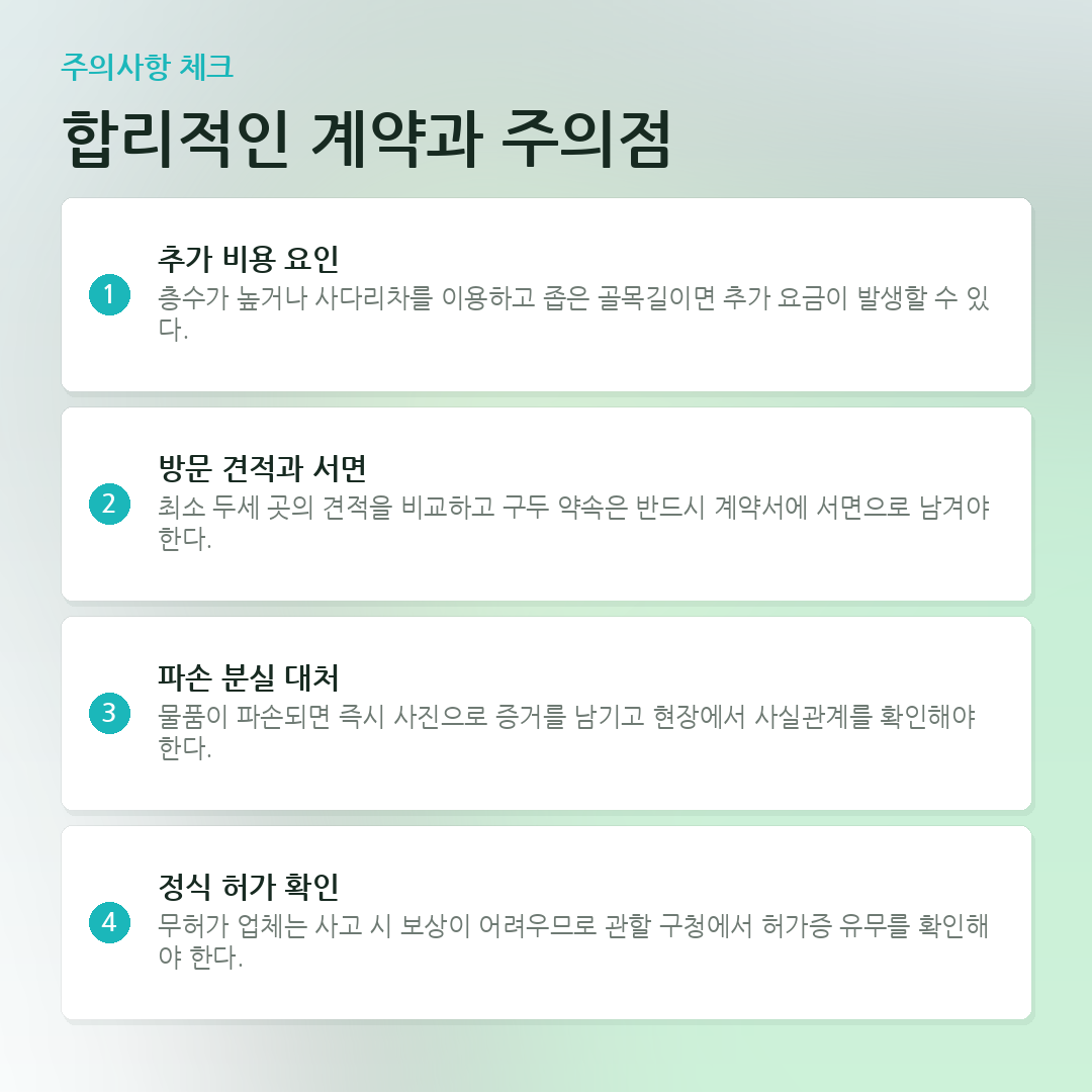 합리적인 계약과 주의점 요약 카드