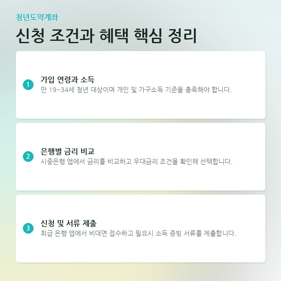 신청 조건과 혜택 핵심 정리 요약 카드