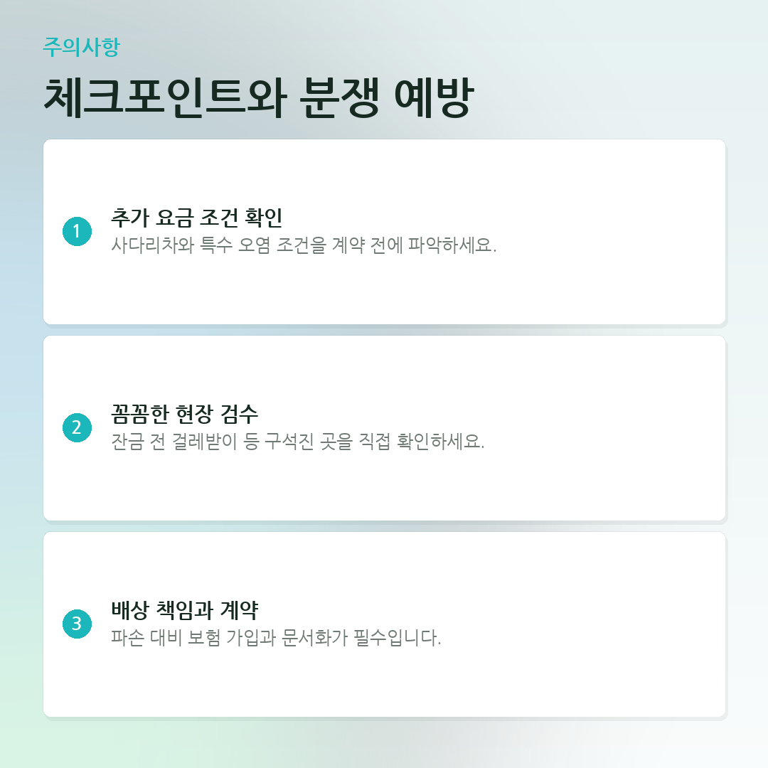 체크포인트와 분쟁 예방 요약 카드