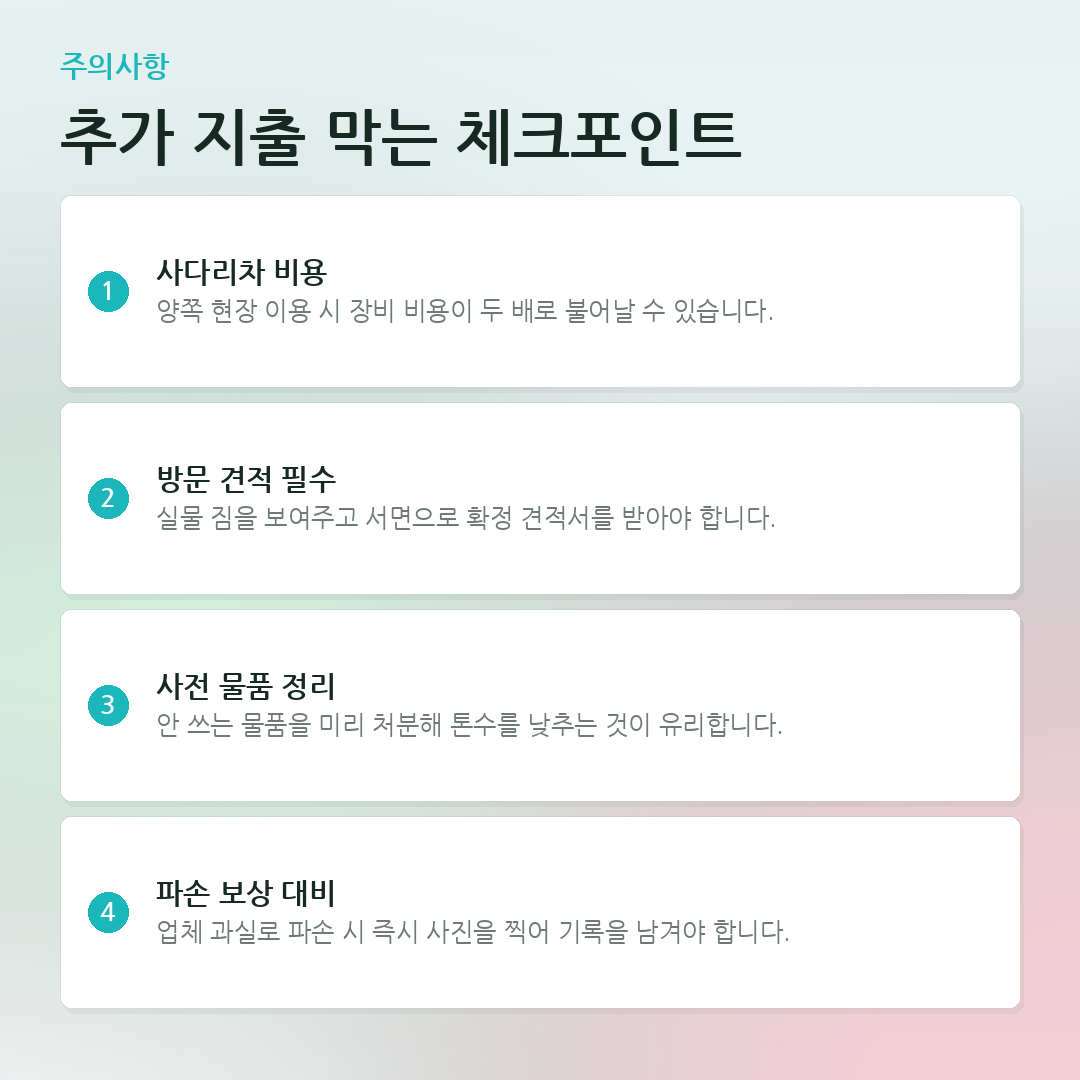 추가 지출 막는 체크포인트 요약 카드