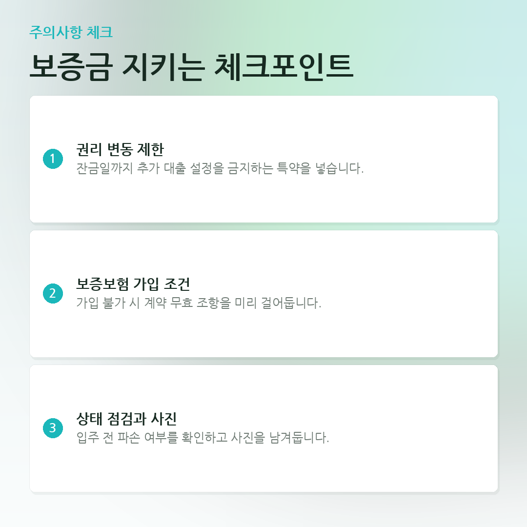 보증금 지키는 체크포인트 요약 카드