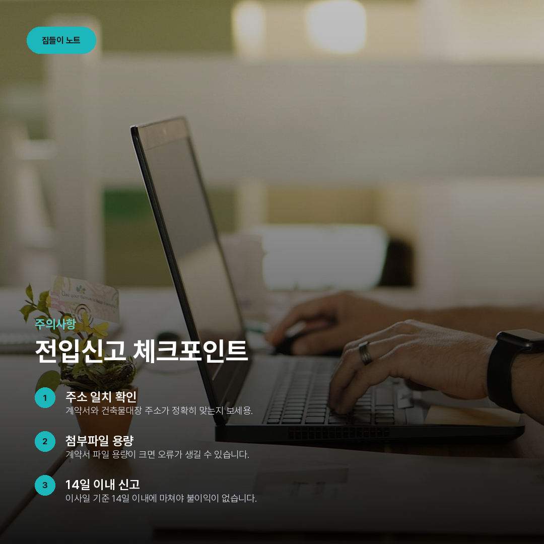 전입신고 체크포인트 요약 카드