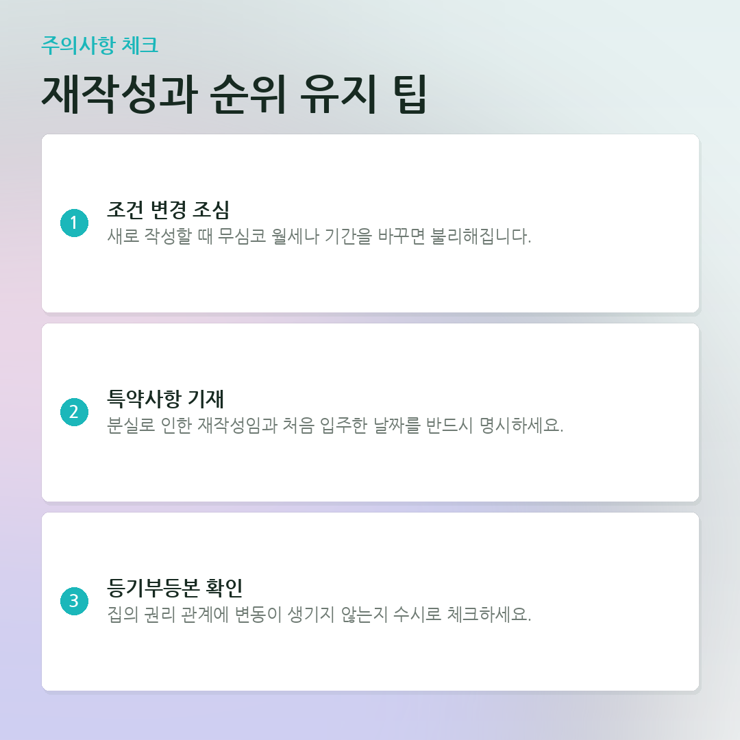 재작성과 순위 유지 팁 요약 카드