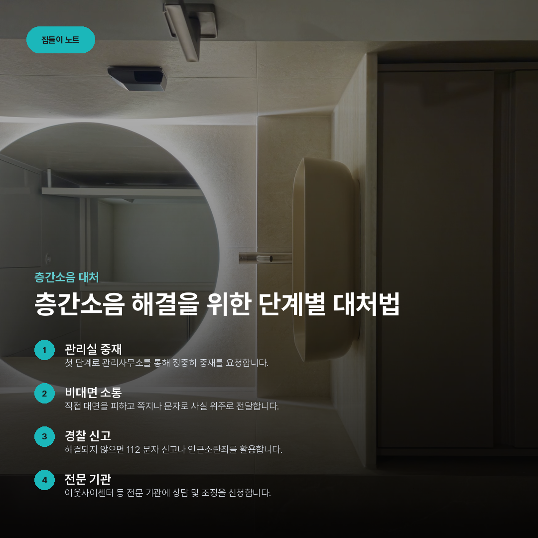 층간소음 해결을 위한 단계별 대처법 요약 카드