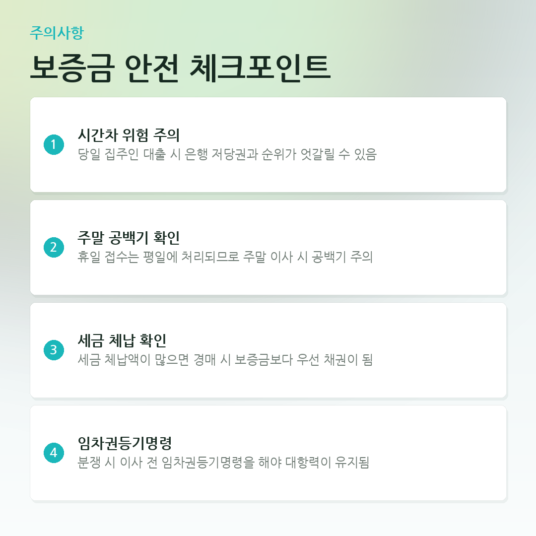 보증금 안전 체크포인트 요약 카드