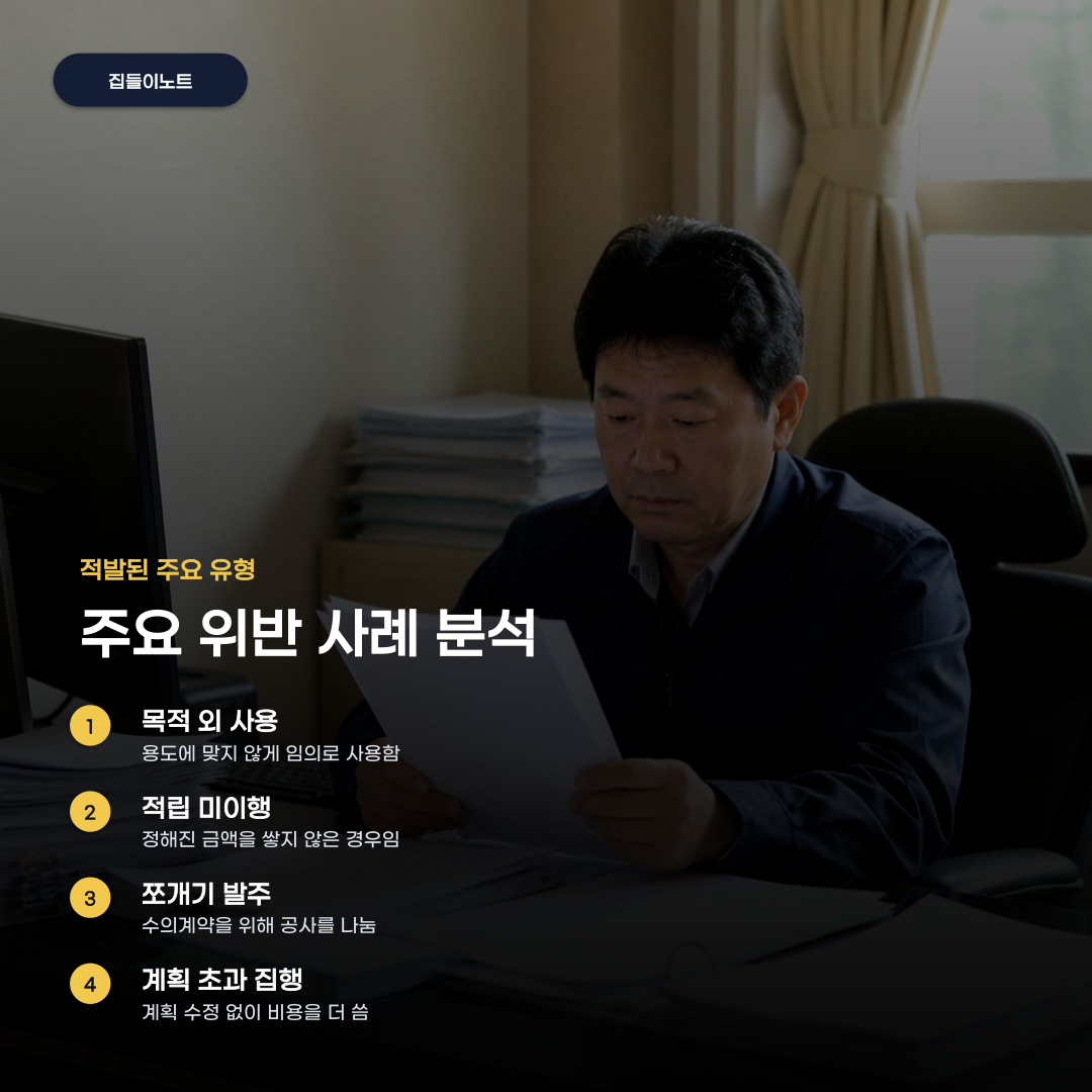 아파트 장기수선충당금 위반 사례와 점검 사항 3가지