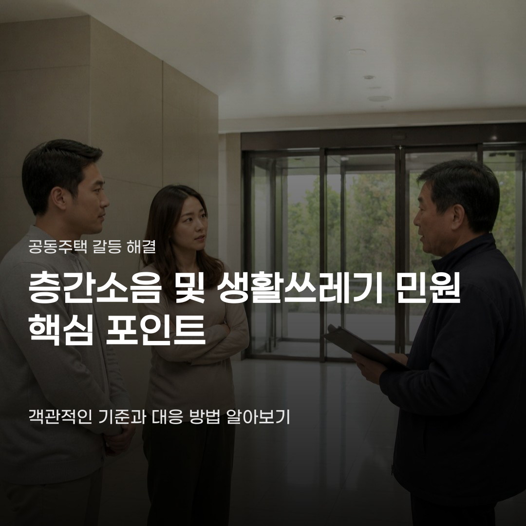 층간소음 및 생활쓰레기 민원 접수부터 전문 상담 서비스 이용까지 절차