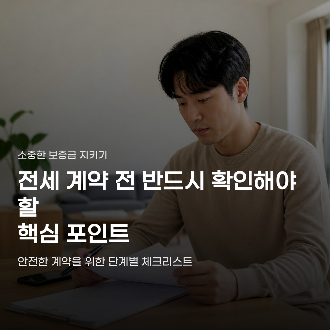 전세 계약 체크리스트, 확인해야 할 서류와 절차에 따라 달라집니다