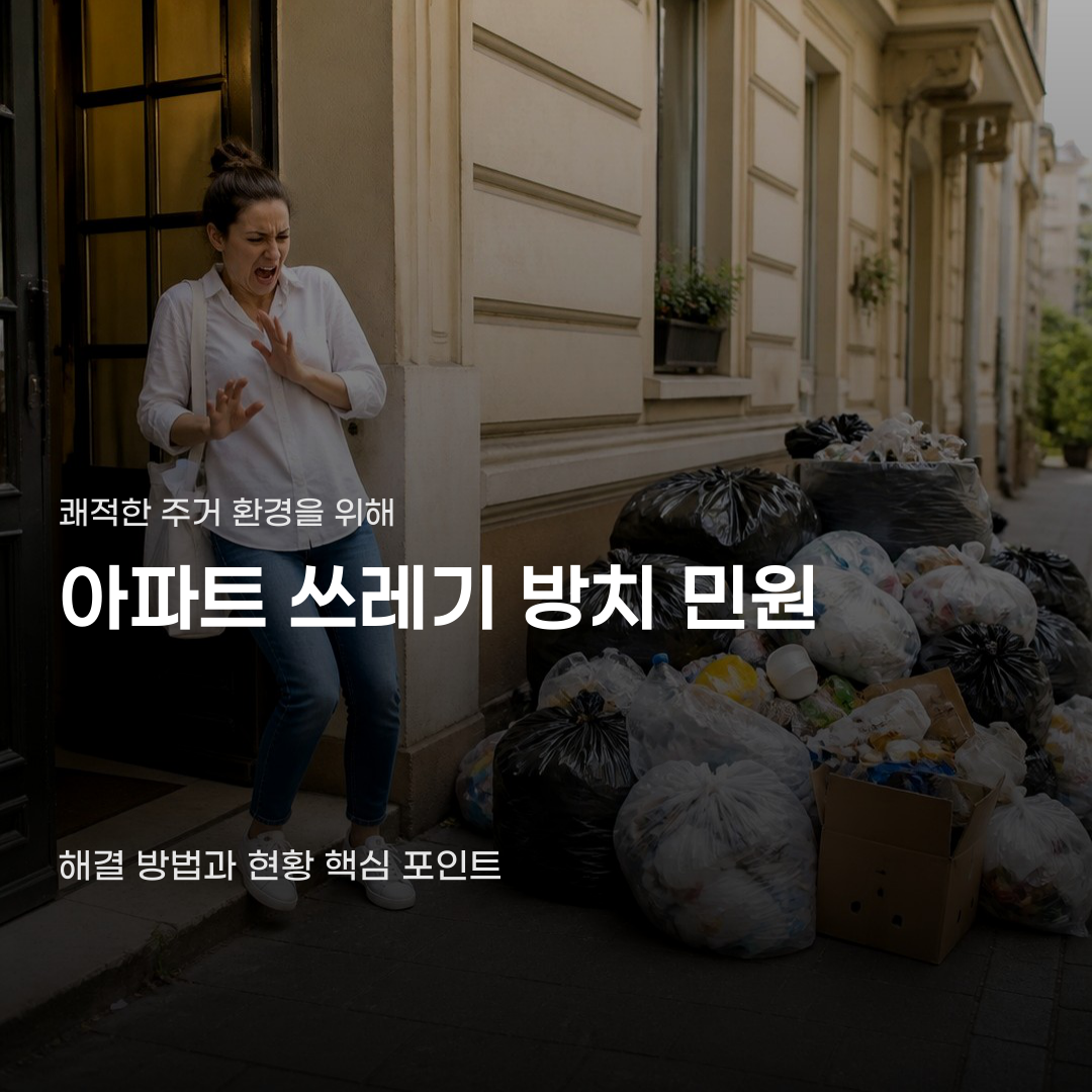 아파트 쓰레기 방치 민원 해결 시 놓치기 쉬운 요소